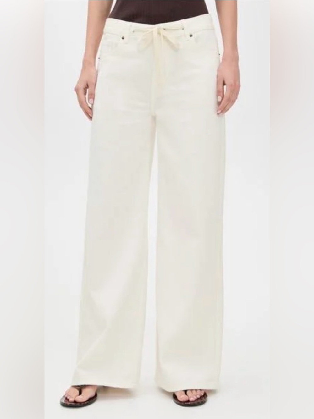 Lioness Wide-Leg Jeans in Off-White sz XS